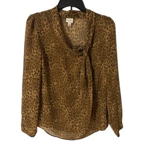 Merona Animal Print Blouse Top Size XS